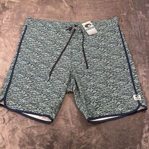 Costa Board‎ Shorts Mens 40" Blue Teal Geometric Swim Hybrid Drawstring NEW